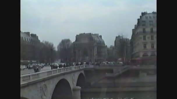 France 1988, Travelling along paris 5 — Stock Video