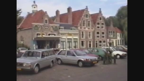 Olanda 1989, La gente cammina per Amsterdam street 4 — Video Stock