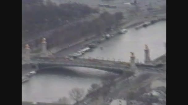 Francia 1988, Veduta aerea di Parigi 8 — Video Stock