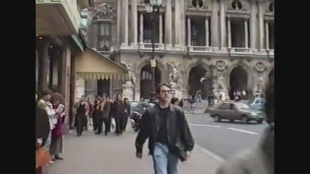 França 1988, Paris vista de rua — Vídeo de Stock