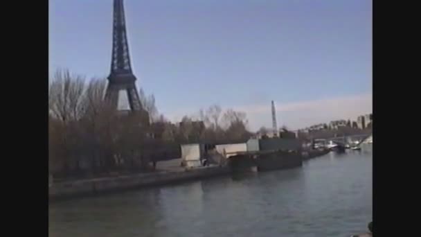 Francia 1988, Viaggiare lungo Parigi 23 — Video Stock