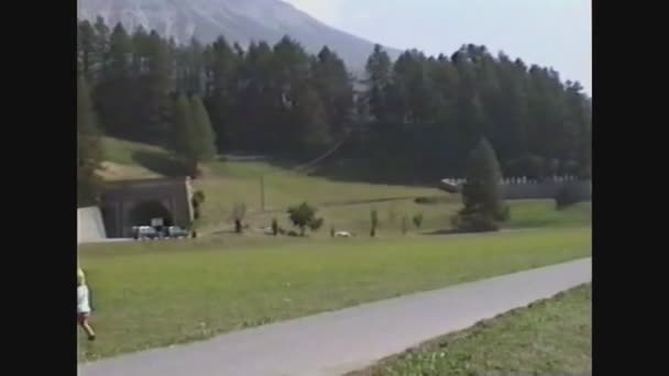 Itália 1988, panorama do lago Resia — Vídeo de Stock