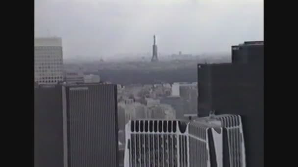 Frankrike 1988, Flygfoto över Paris 14 — Stockvideo