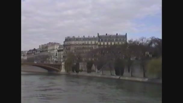 France 1988, Paris River view 2 — Stock Video