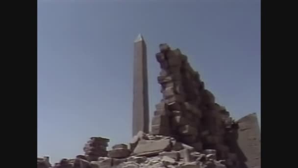 Egito 1988, templo de Karnak no Egito — Vídeo de Stock