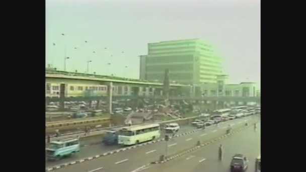 Egypt 1988, Cairo city street view — Stockvideo