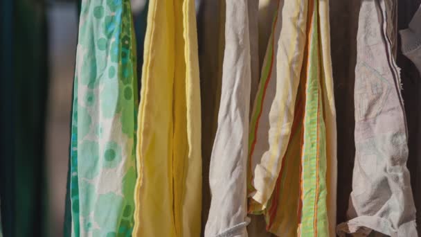 Clothes hanging out to dry 2 — Vídeo de Stock