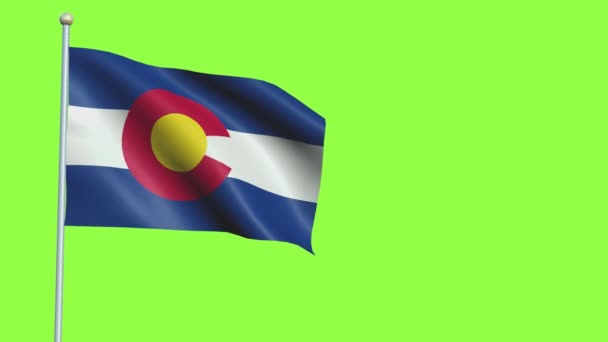 Colorado-Flagge in Zeitlupe — Stockvideo