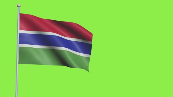 Σημαία Γκάμπια αργή κίνηση — Αρχείο Βίντεο