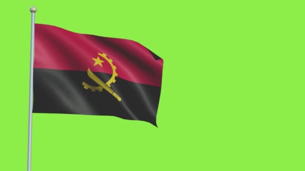 Pomalý pohyb vlajky Angoly — Stock video