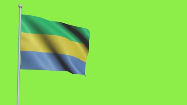 Σημαία Γκαμπόν Αργή κίνηση — Αρχείο Βίντεο