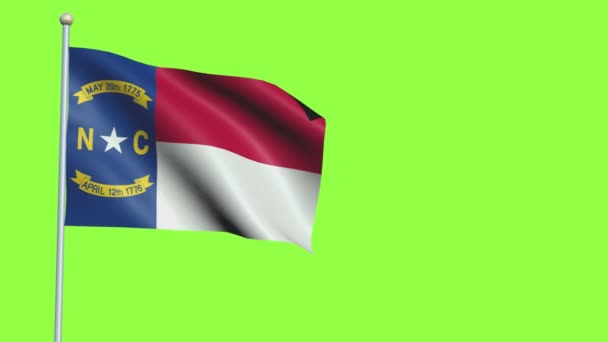 North Carolina Flag Slow Motion — Stock Video