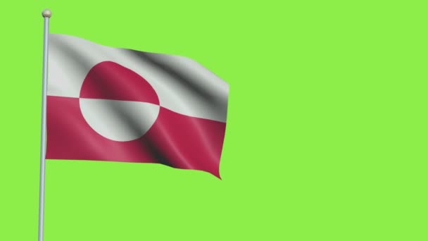 格陵兰国旗缓慢运动 — 图库视频影像