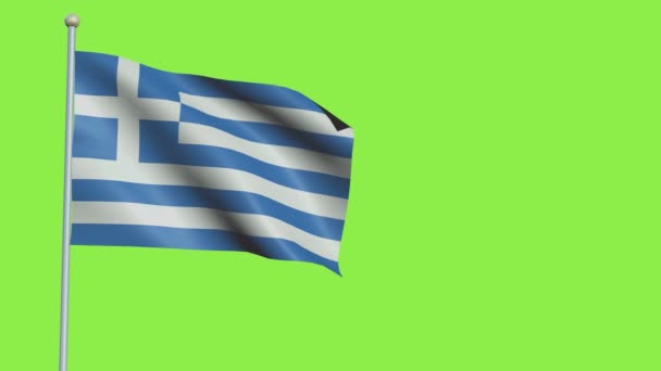 Grécia Bandeira câmera lenta — Vídeo de Stock