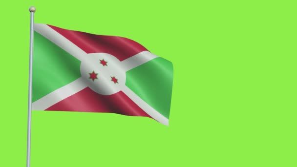 Pomalý pohyb vlajky Burundi — Stock video