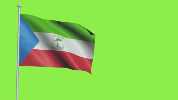 Bandiera della Guinea Equatoriale Slow Motion — Video Stock