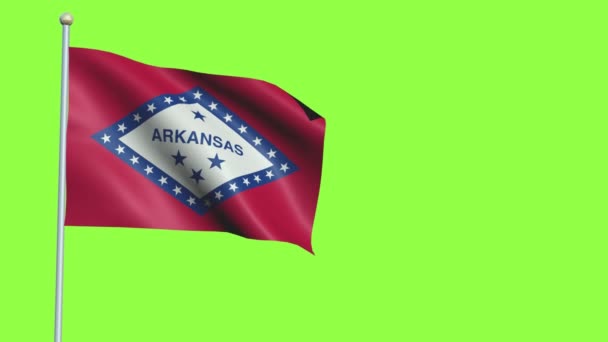 Arkansas Flagge in Zeitlupe — Stockvideo