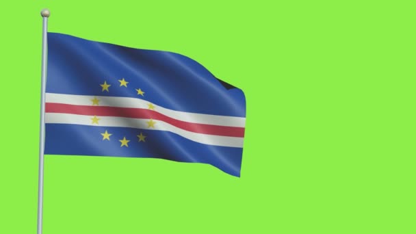 カーボベルデの旗スローモーション — ストック動画