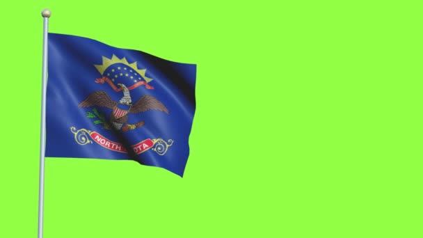North Dakota Flagge in Zeitlupe — Stockvideo