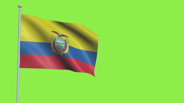 Σημαία Ισημερινού αργή κίνηση — Αρχείο Βίντεο