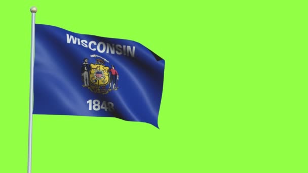 Wisconsin Flag Slow Motion — Stock Video