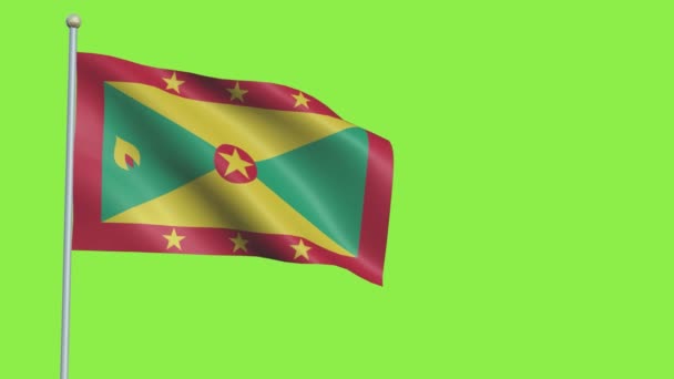 Pomalý pohyb vlajky Grenada — Stock video