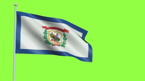 West Virginia Bandera de cámara lenta — Vídeos de Stock