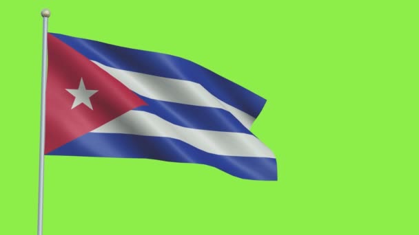 Κούβα Σημαία αργή κίνηση — Αρχείο Βίντεο