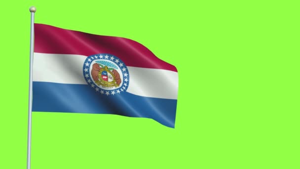 Missouri Bandeira movimento lento — Vídeo de Stock