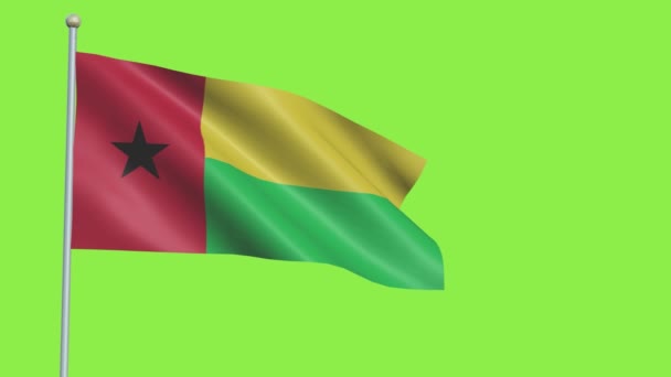 Bandiera Guinea Bissau Slow Motion — Video Stock