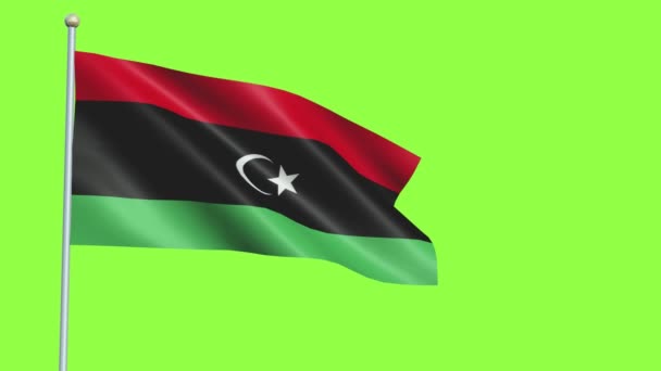 Лівійський прапор Повільний рух — стокове відео