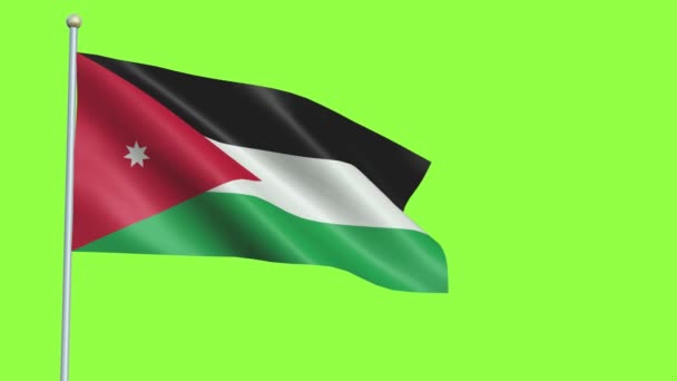 Σημαία Ιορδανίας αργή κίνηση — Αρχείο Βίντεο