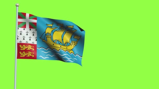 Saint pierre y Miquelon Bandera de cámara lenta — Vídeos de Stock
