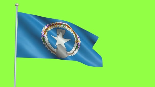 Norther Mariana Islands Flag Slow Motion — стокове відео