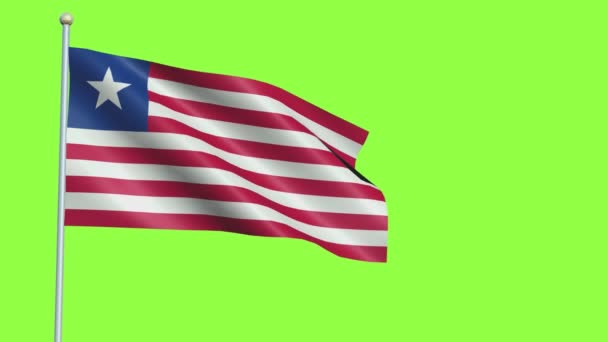 Σημαία Λιβερίας αργή κίνηση — Αρχείο Βίντεο