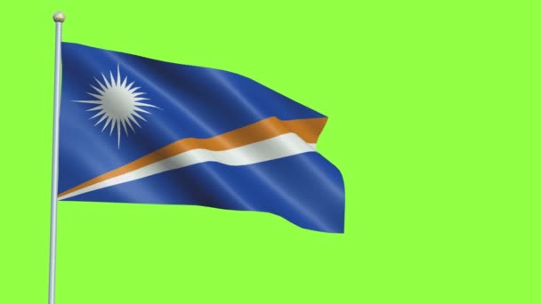 Marshall Islands Flag Slow Motion — Stock video