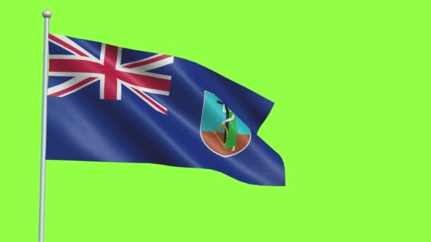 Montserrat Flag Lassú mozgás — Stock videók