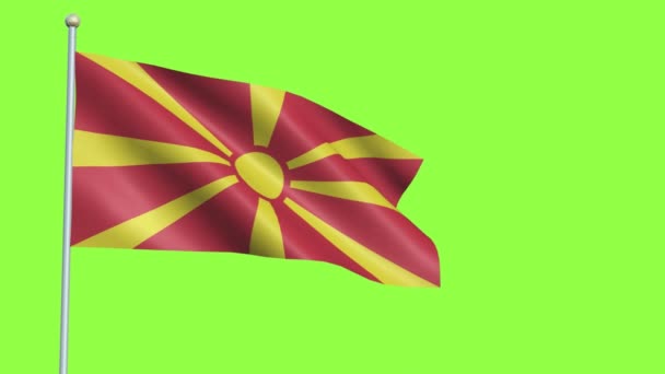 Makrdonias flagga Slow Motion — Stockvideo