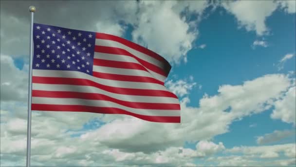 Stati Uniti d'America Bandiera Slow Motion 2 — Video Stock