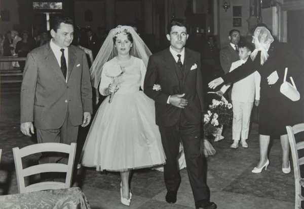 Villanova Del Ghebbo Italien 1951 Hochzeitsszene Den 50Er Jahren — Stockfoto