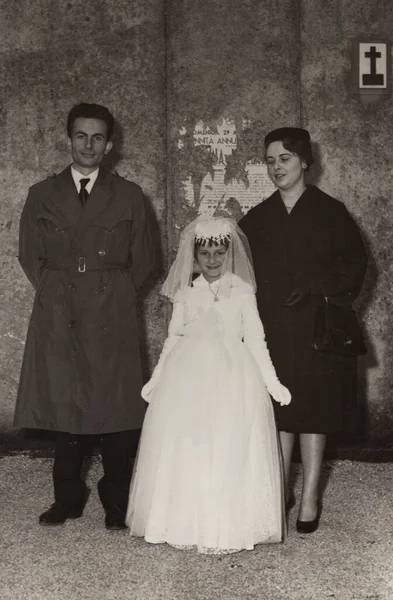 Villanova Del Ghebbo Itália Abril 1954 Jovem Primeira Comunhão — Fotografia de Stock