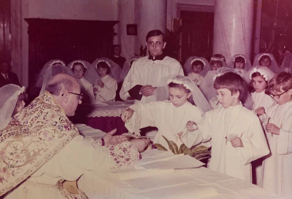 Villanova Del Ghebbo Italy April 1968 Christian Confirmation Scene — Stock Photo, Image