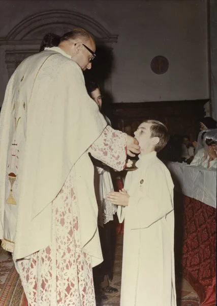 Rovigo Italy May 1969 Young Boy Firts Communion — Stock Photo, Image