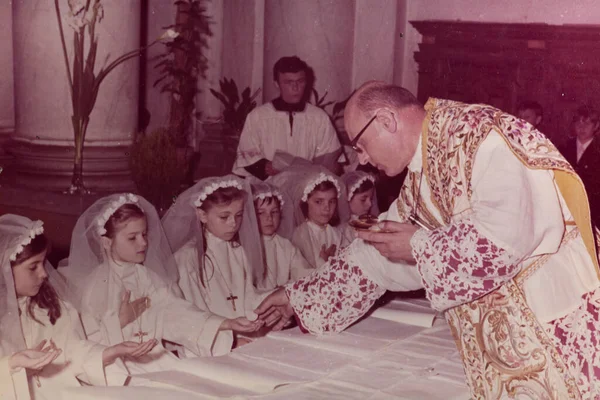 Villanova Del Ghebbo Italy April 1968 Christian Confirmation Scene — Stock Photo, Image