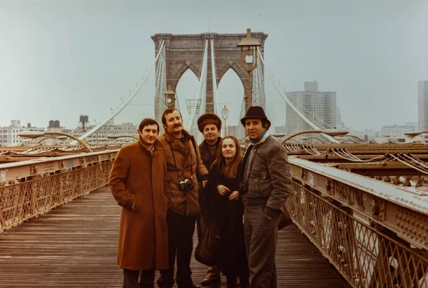 Nova Iorque Eua Novembro 1975 Pessoas Ponte Nova York — Fotografia de Stock