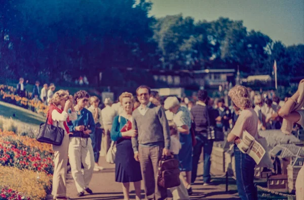 Маллорка Испания Июня 1975 Улица Полная Людей Годов — стоковое фото