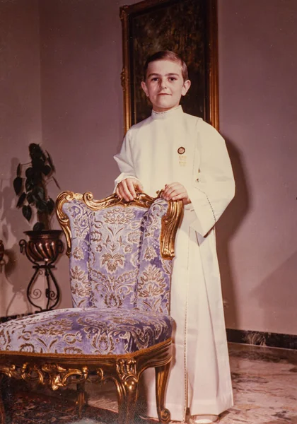 Rovigo Ιταλια Μαϊοσ 1969 Νεαρό Αγόρι Στην Πρώτη Κοινωνία — Φωτογραφία Αρχείου