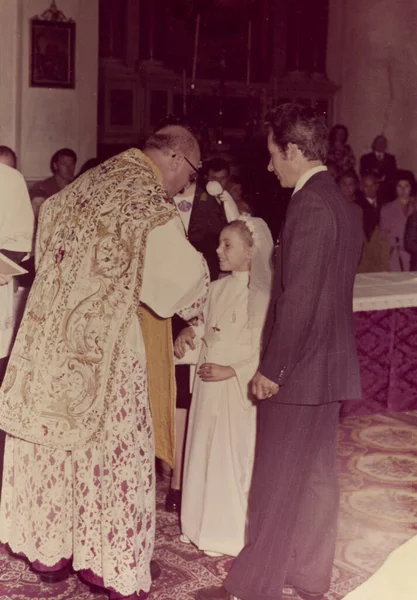 Villanova Del Ghebbo Italy April 1968 Christian Confirmation Scene Svillanova — Stock Photo, Image