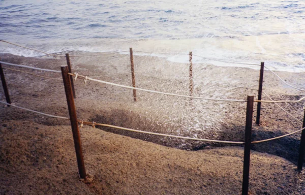 Milano Marittima Talya 1989 Yıllarda Çitli Kıyı Şeridi Ayrıntıları — Stok fotoğraf