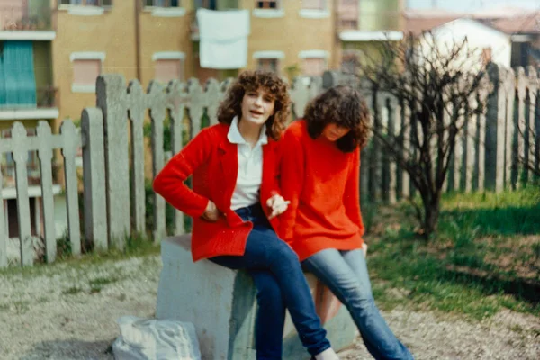 Salo Itália Março 1979 Amigos Cidade Nos Anos — Fotografia de Stock